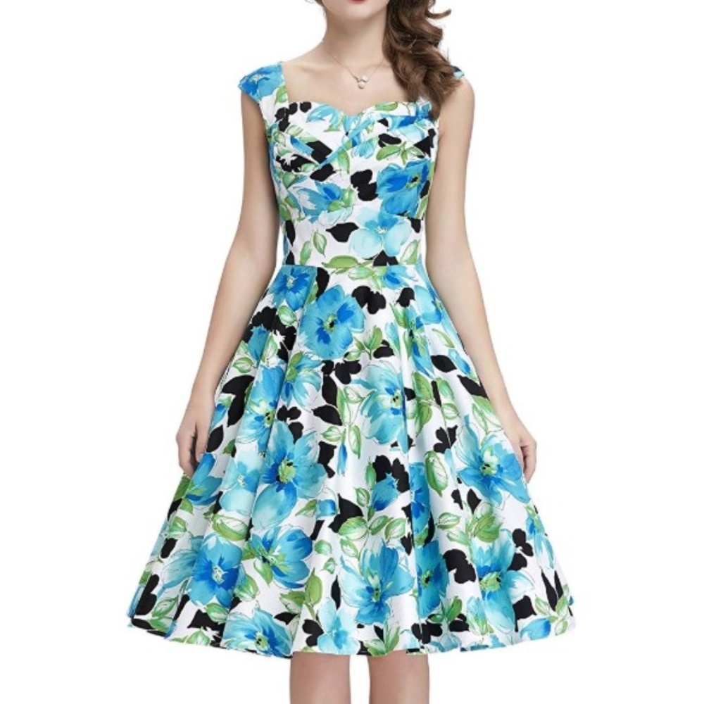 50's Vintage Style Rockabilly Pinup Swing Dress